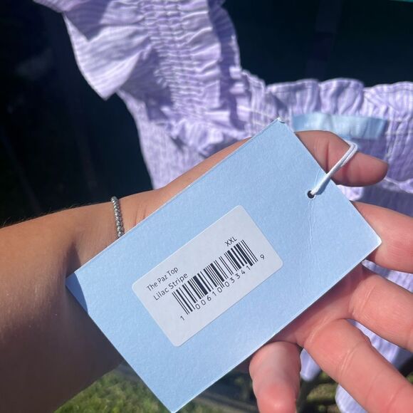 Hill House Linen Striped Paz Top NWT - Picture 6 of 8